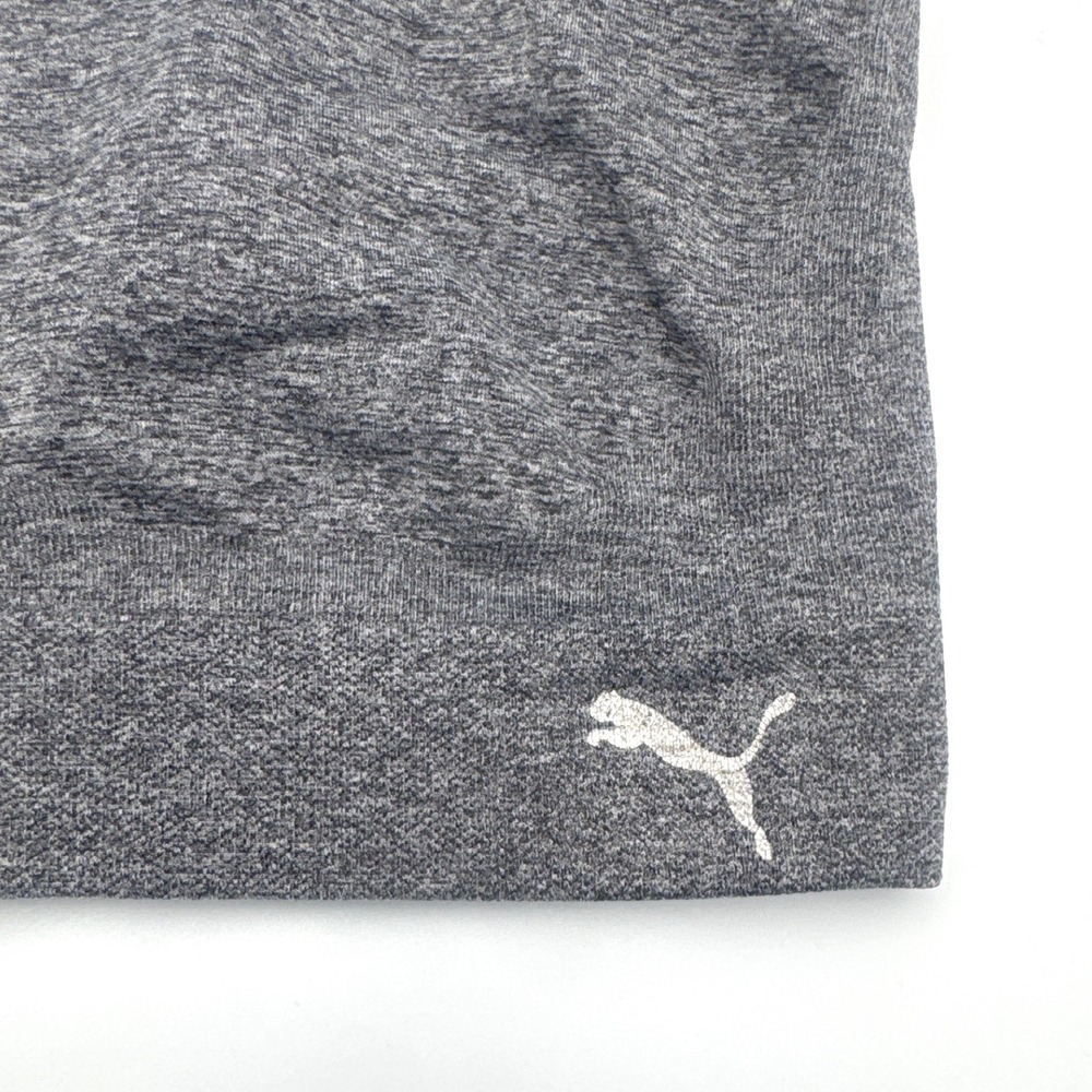 Puma Womens Sports Bra Gray Heather‎ Seamless Black Racerback XL 2 Pack Lot - Picture 5 of 6
